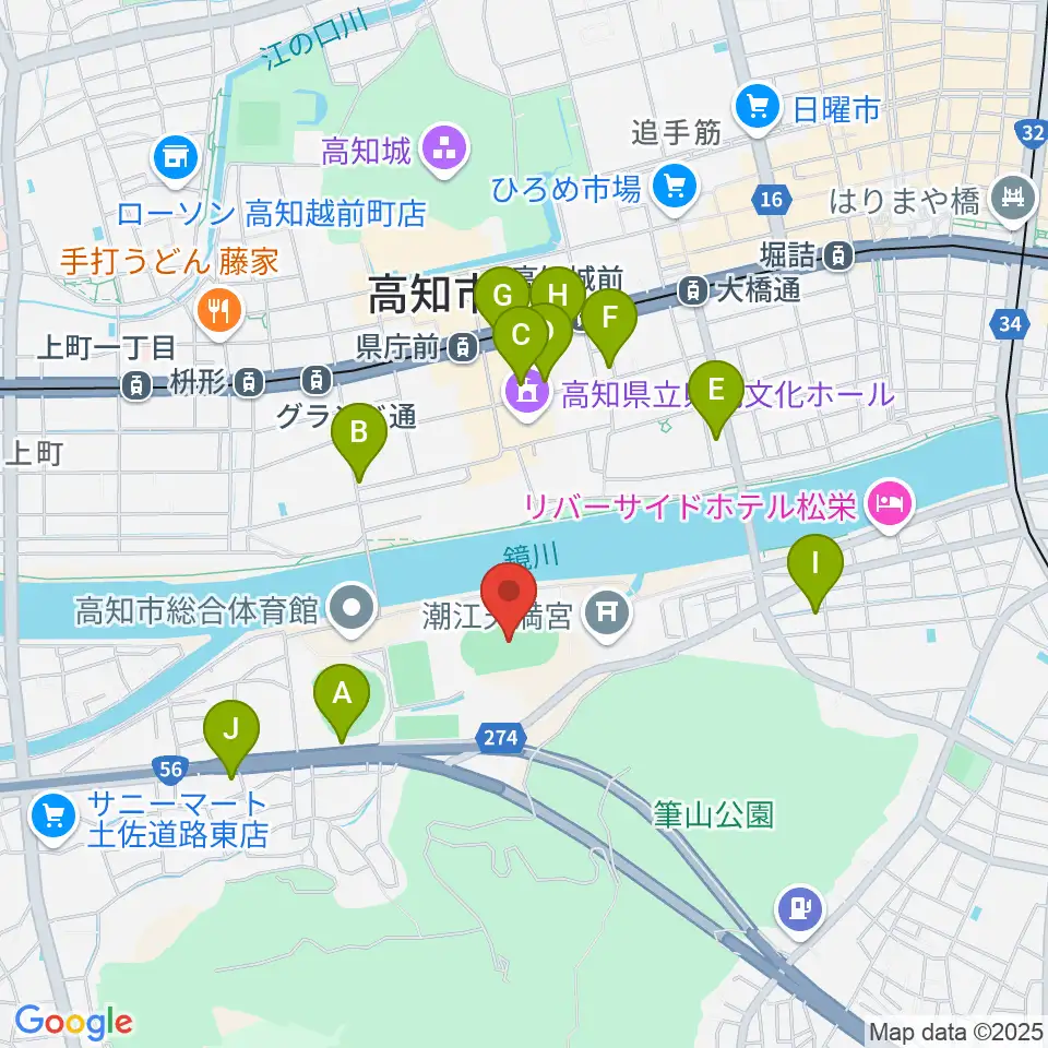 りょうまスタジアム周辺のカフェ一覧地図
