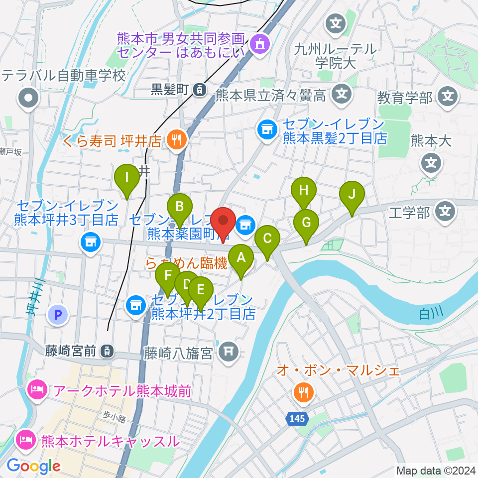 ロック会館周辺のカフェ一覧地図