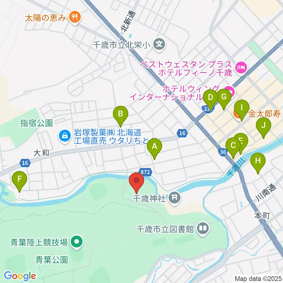 ダイナックスアリーナ周辺のカフェ一覧地図
