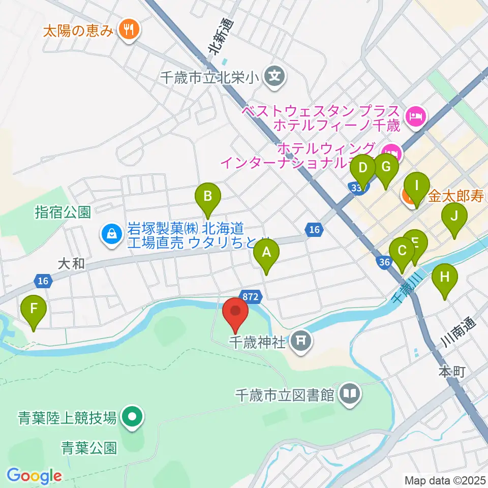 ダイナックスアリーナ周辺のカフェ一覧地図