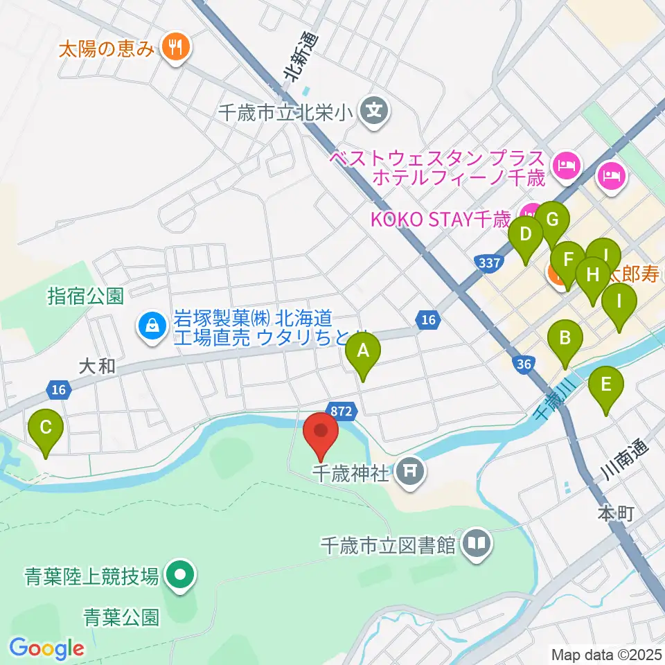 ダイナックスアリーナ周辺のカフェ一覧地図