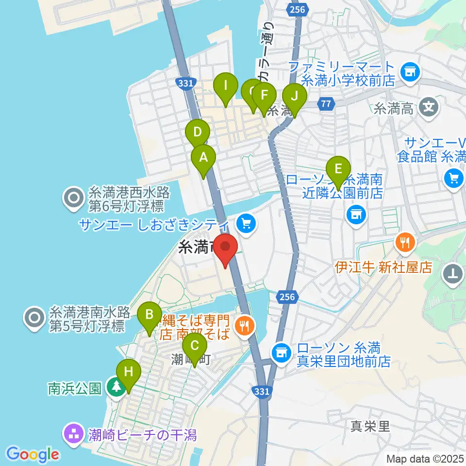 シャボン玉石けん くくる糸満周辺のカフェ一覧地図