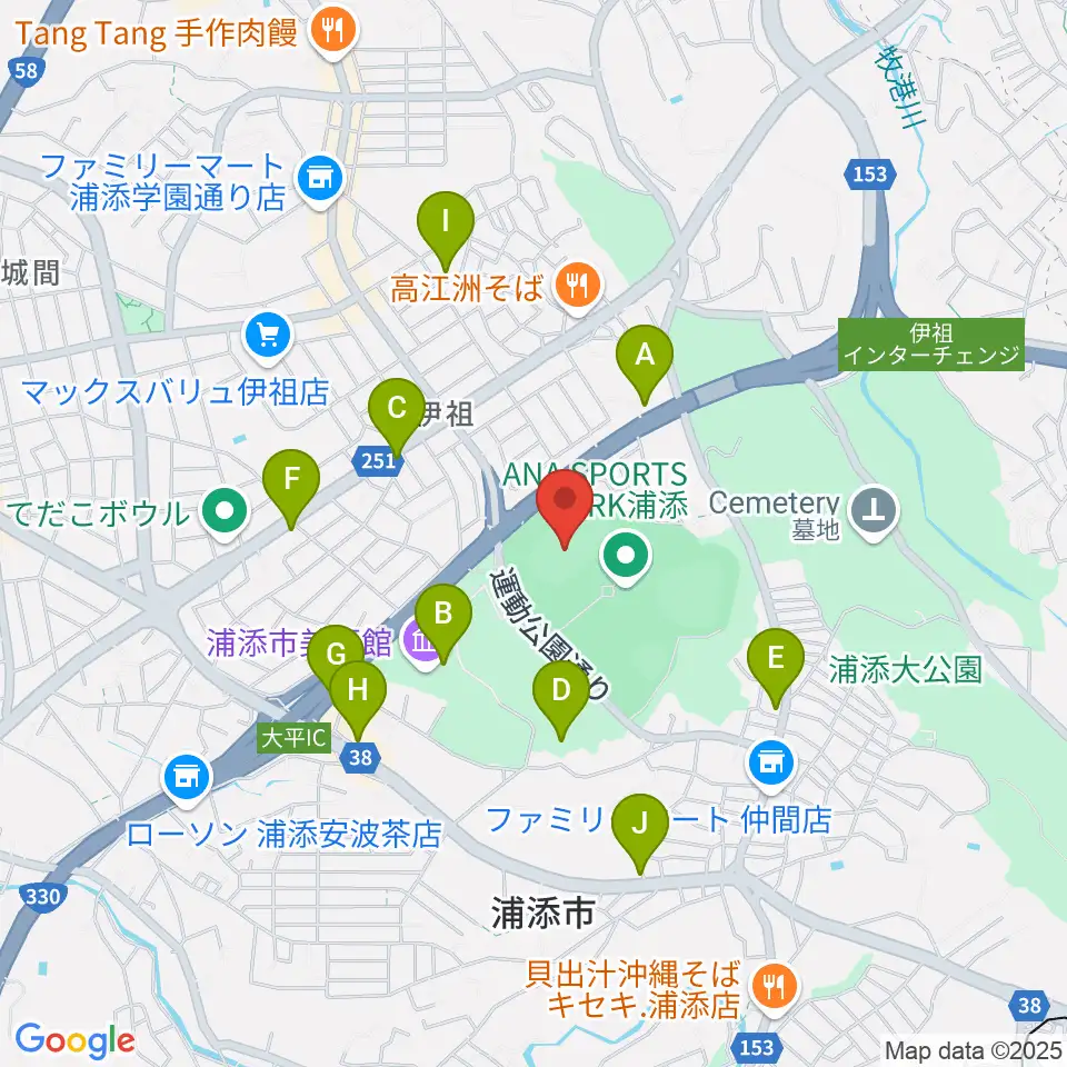 ANA FIELD 浦添周辺のカフェ一覧地図