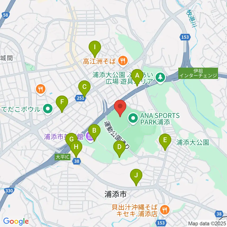 ANA FIELD 浦添周辺のカフェ一覧地図