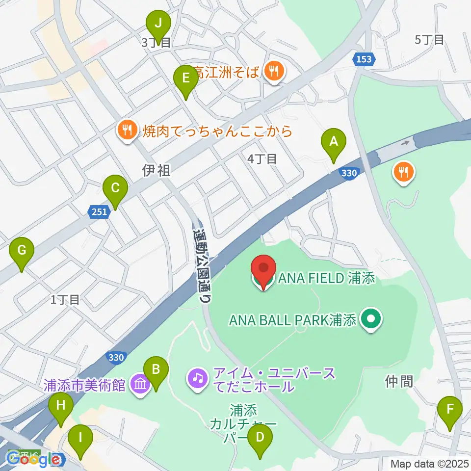 ANA FIELD 浦添周辺のカフェ一覧地図