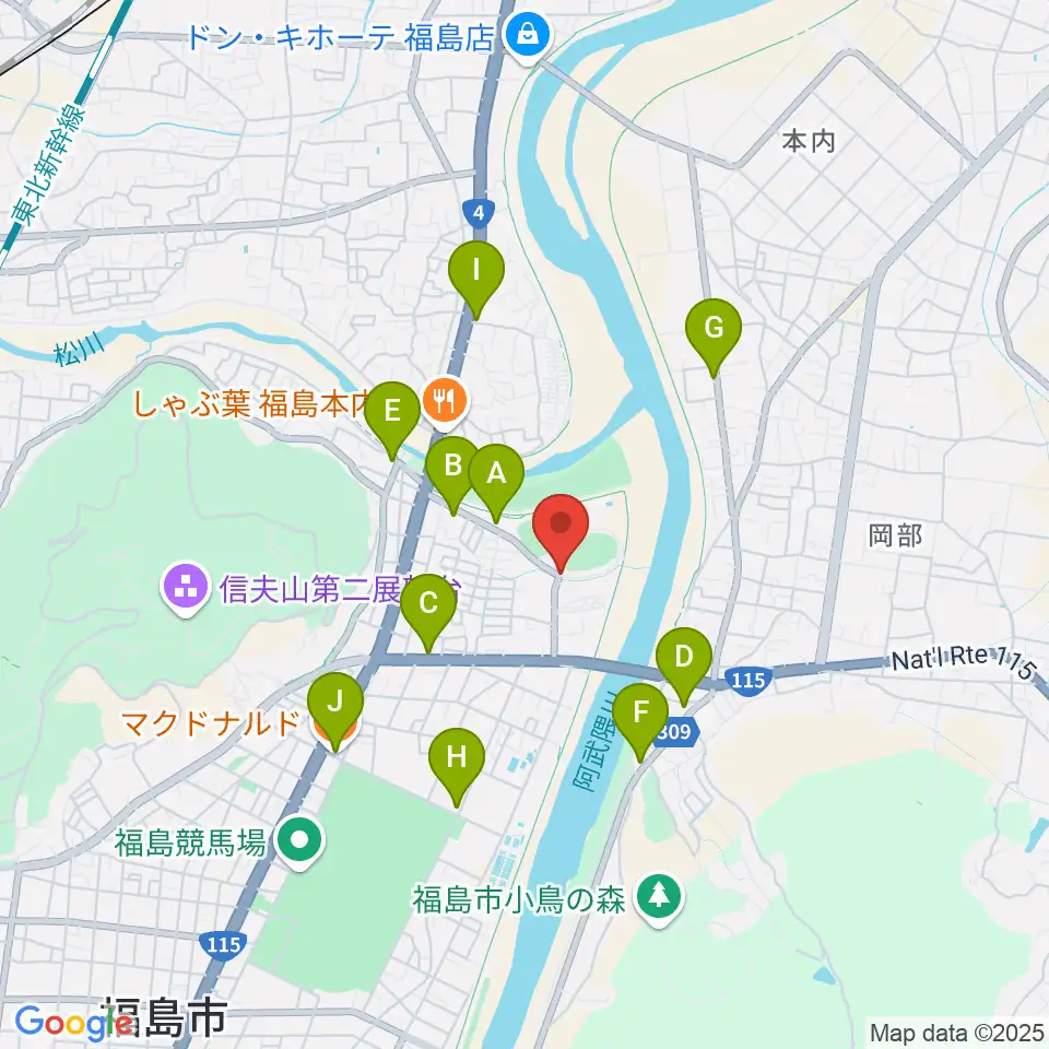 誠電社WINDYスタジアム周辺のカフェ一覧地図
