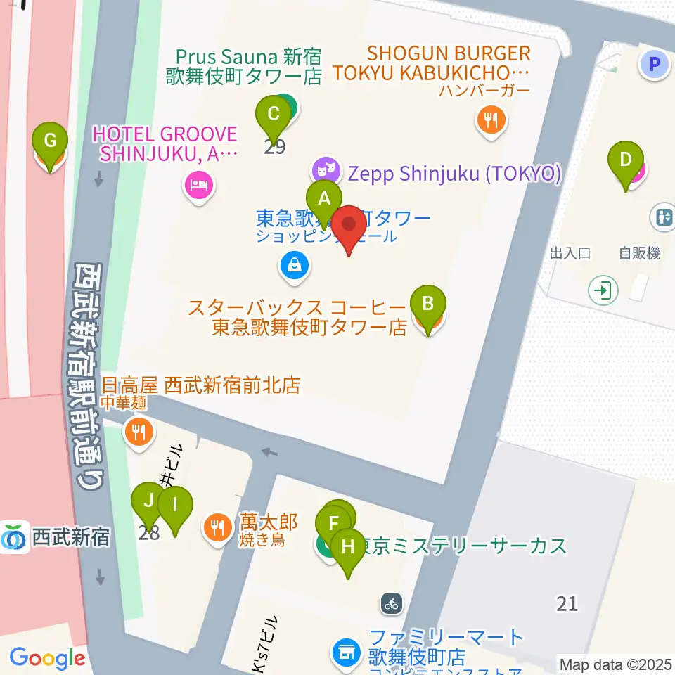 シアターミラノ座周辺のカフェ一覧地図