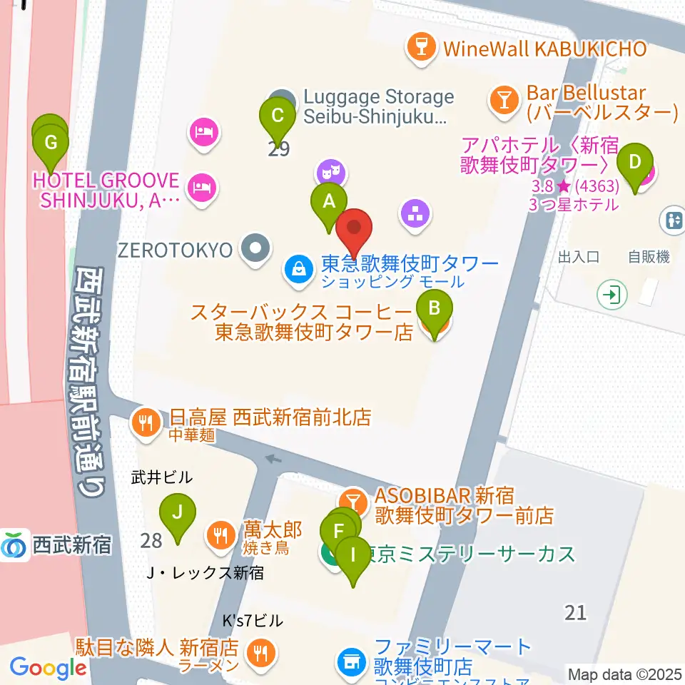 シアターミラノ座周辺のカフェ一覧地図