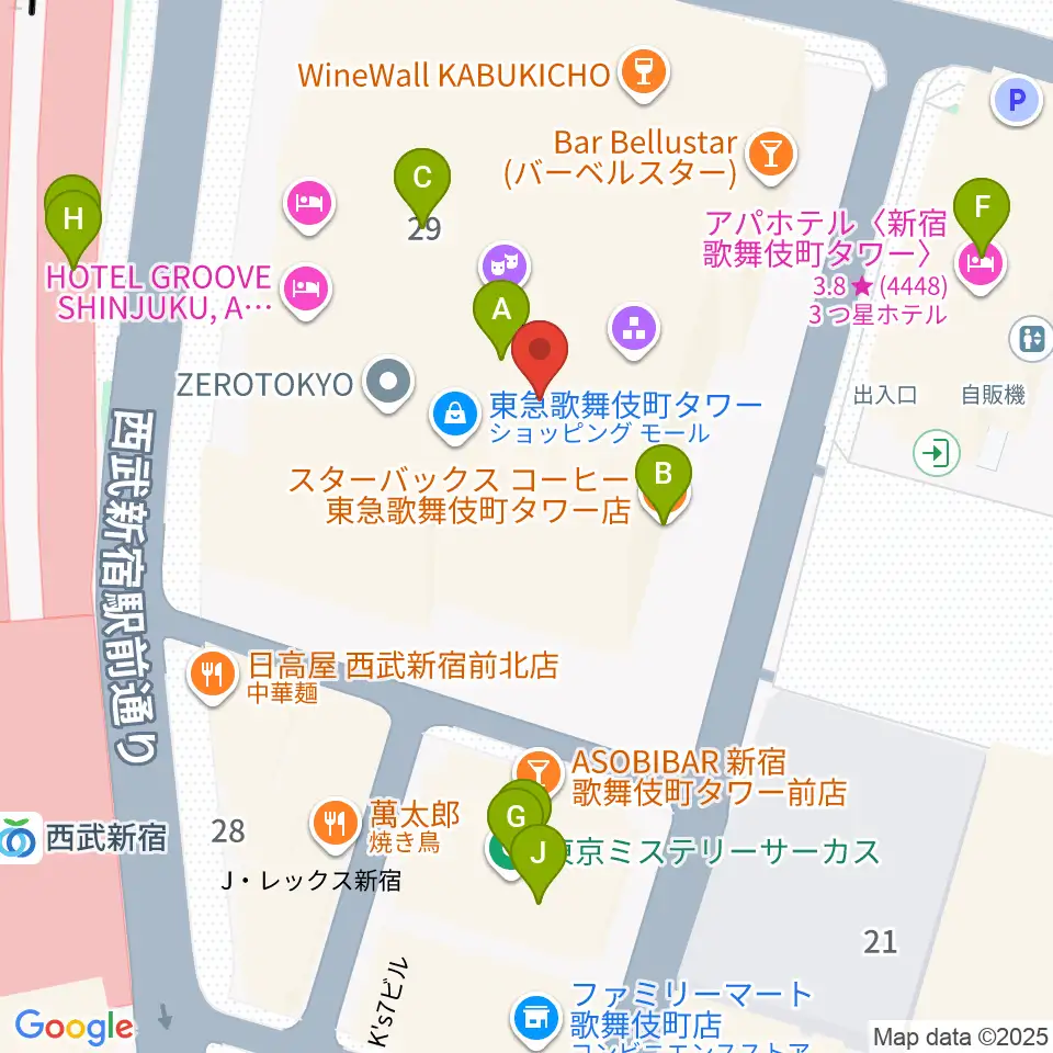 シアターミラノ座周辺のカフェ一覧地図