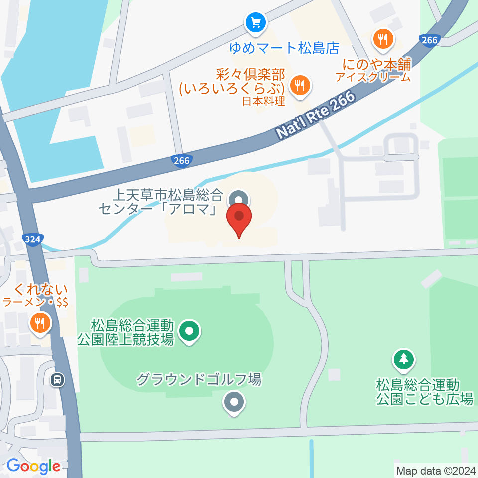 上天草市松島総合センターアロマ周辺のカフェ一覧地図