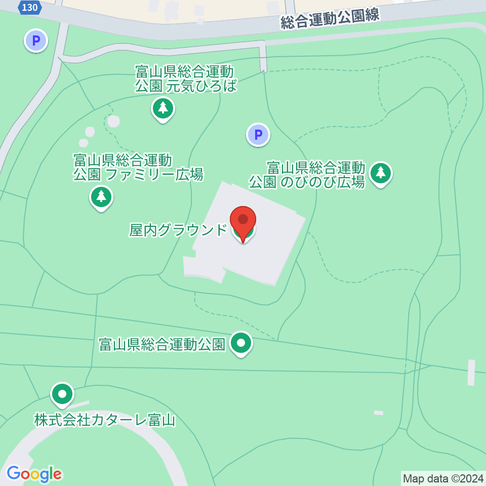 富山県総合運動公園屋内グラウンド周辺のカフェ一覧地図