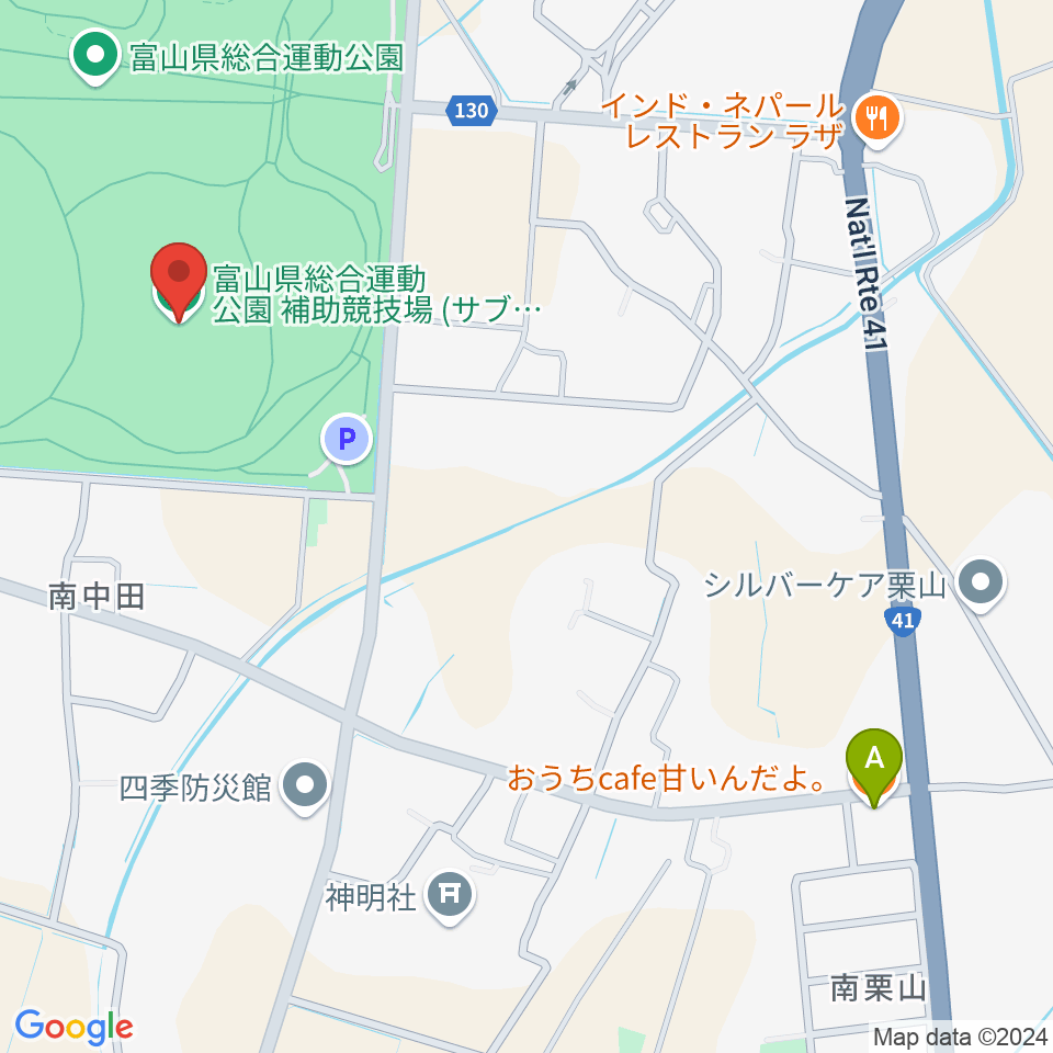 富山県総合運動公園補助競技場周辺のカフェ一覧地図