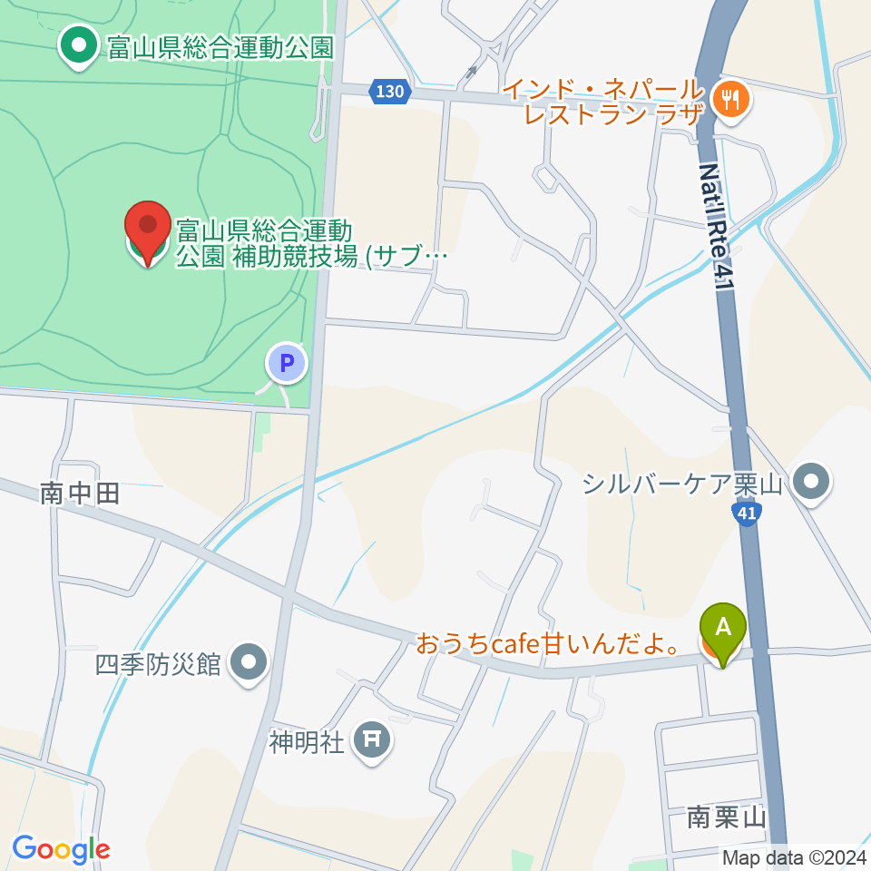 富山県総合運動公園補助競技場周辺のカフェ一覧地図