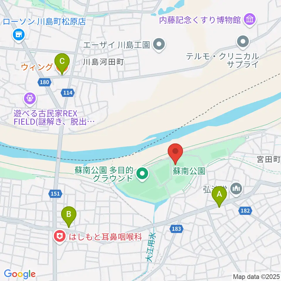 蘇南公園ソフトボール場周辺のカフェ一覧地図