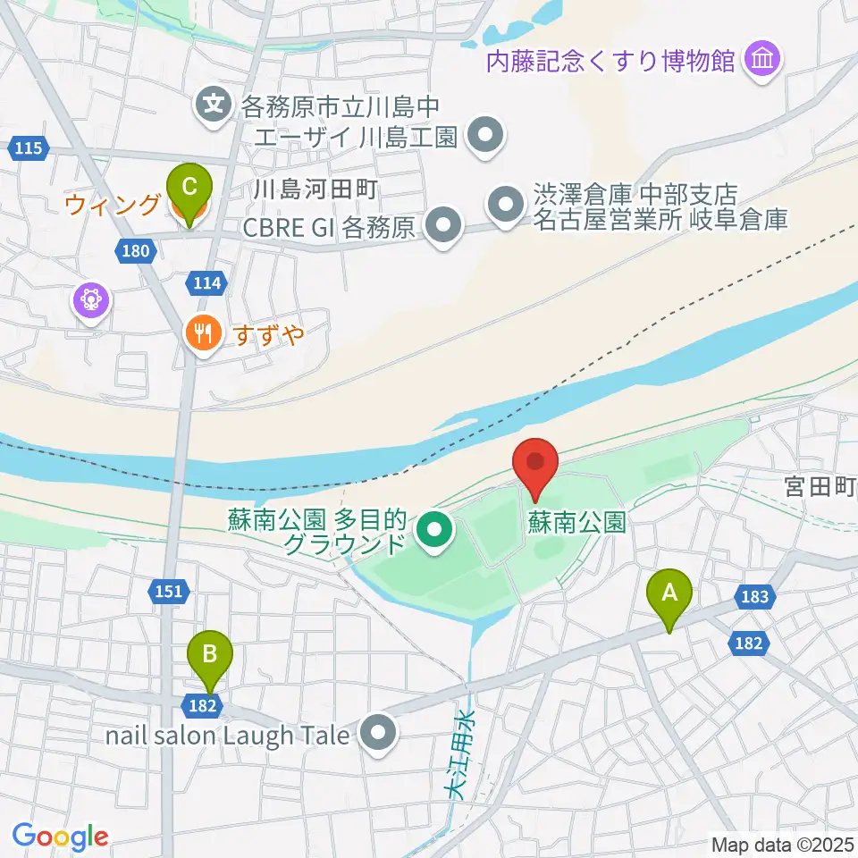 蘇南公園ソフトボール場周辺のカフェ一覧地図