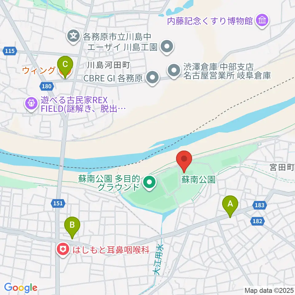 蘇南公園ソフトボール場周辺のカフェ一覧地図