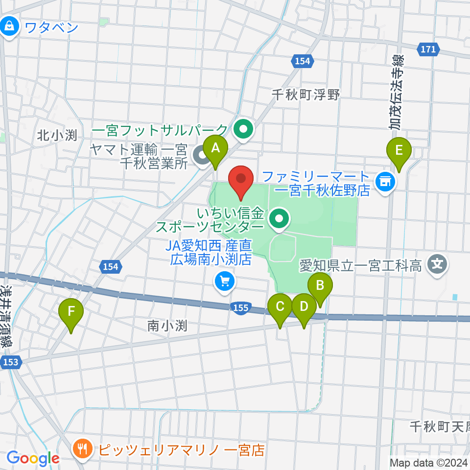 いちい信金スポーツセンター野球場周辺のカフェ一覧地図