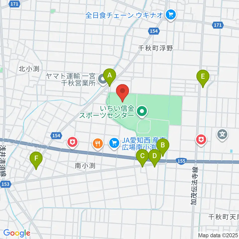 いちい信金スポーツセンター野球場周辺のカフェ一覧地図