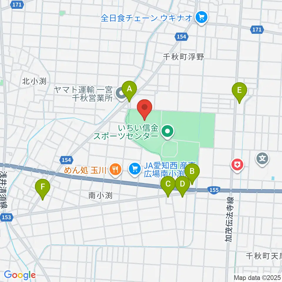 いちい信金スポーツセンター野球場周辺のカフェ一覧地図