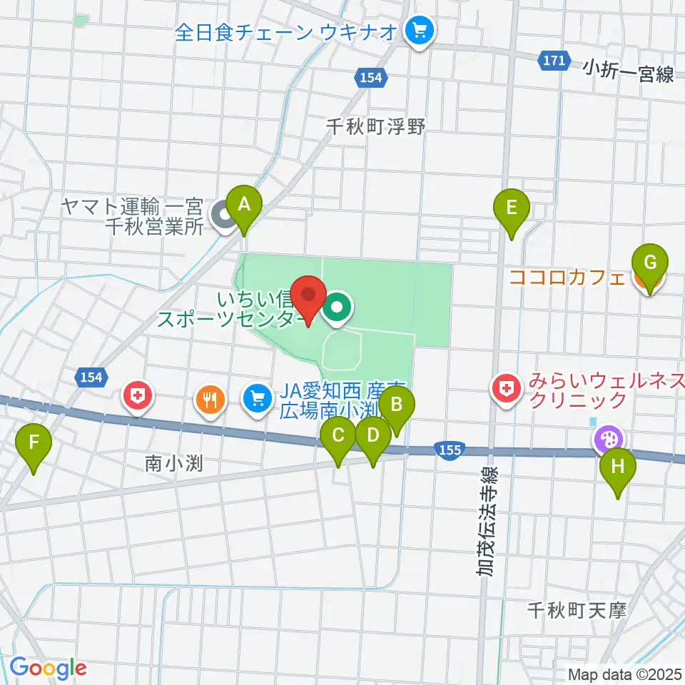 いちい信金スポーツセンターサッカー場周辺のカフェ一覧地図