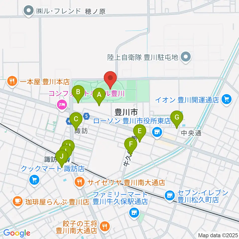 OKAKENアスリートフィールド周辺のカフェ一覧地図