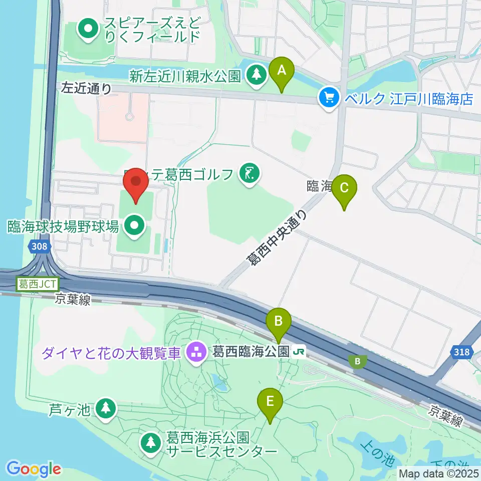 江戸川区臨海球技場多目的グラウンド周辺のカフェ一覧地図