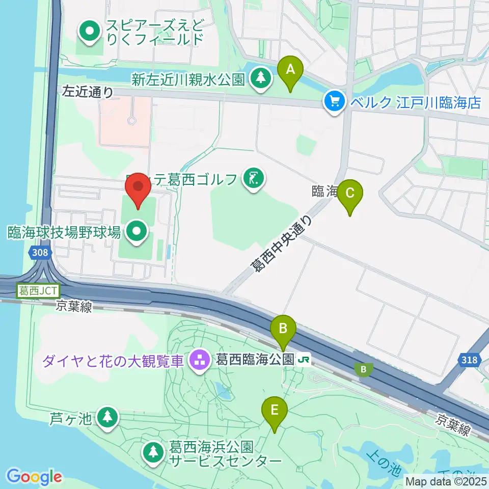 江戸川区臨海球技場多目的グラウンド周辺のカフェ一覧地図