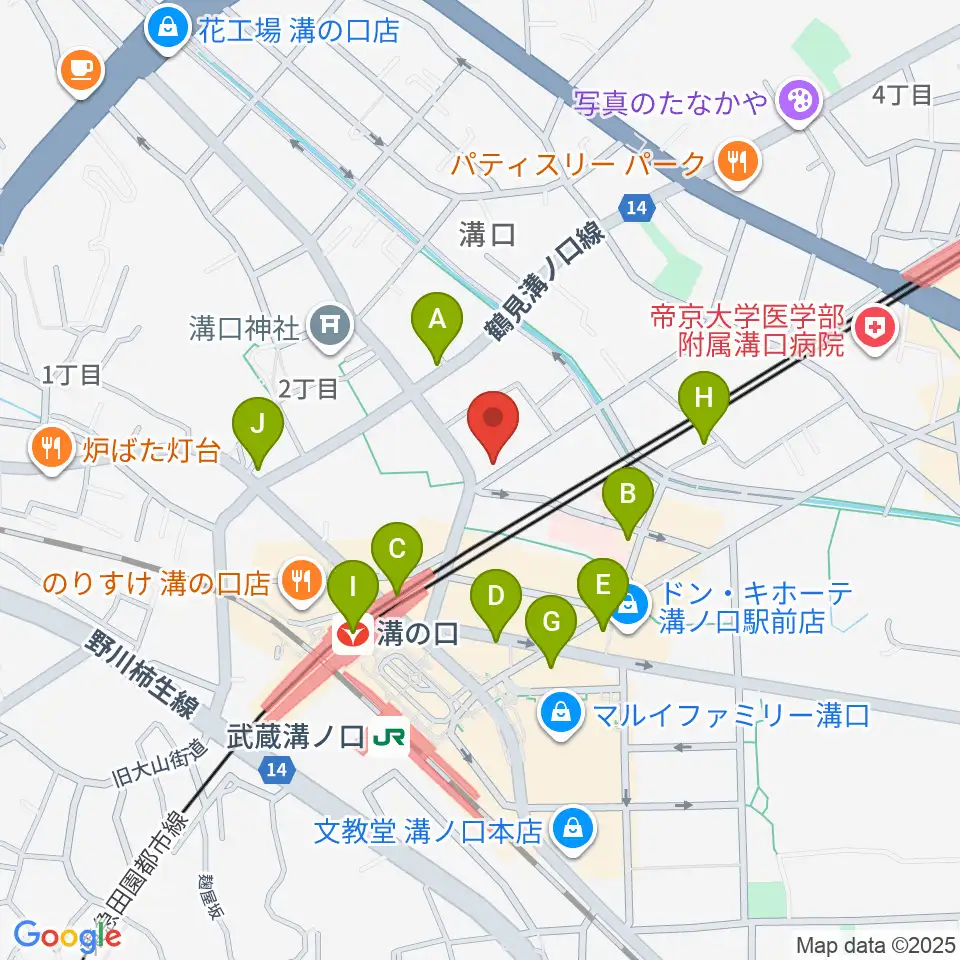 スタジオニド溝の口店周辺のカフェ一覧地図