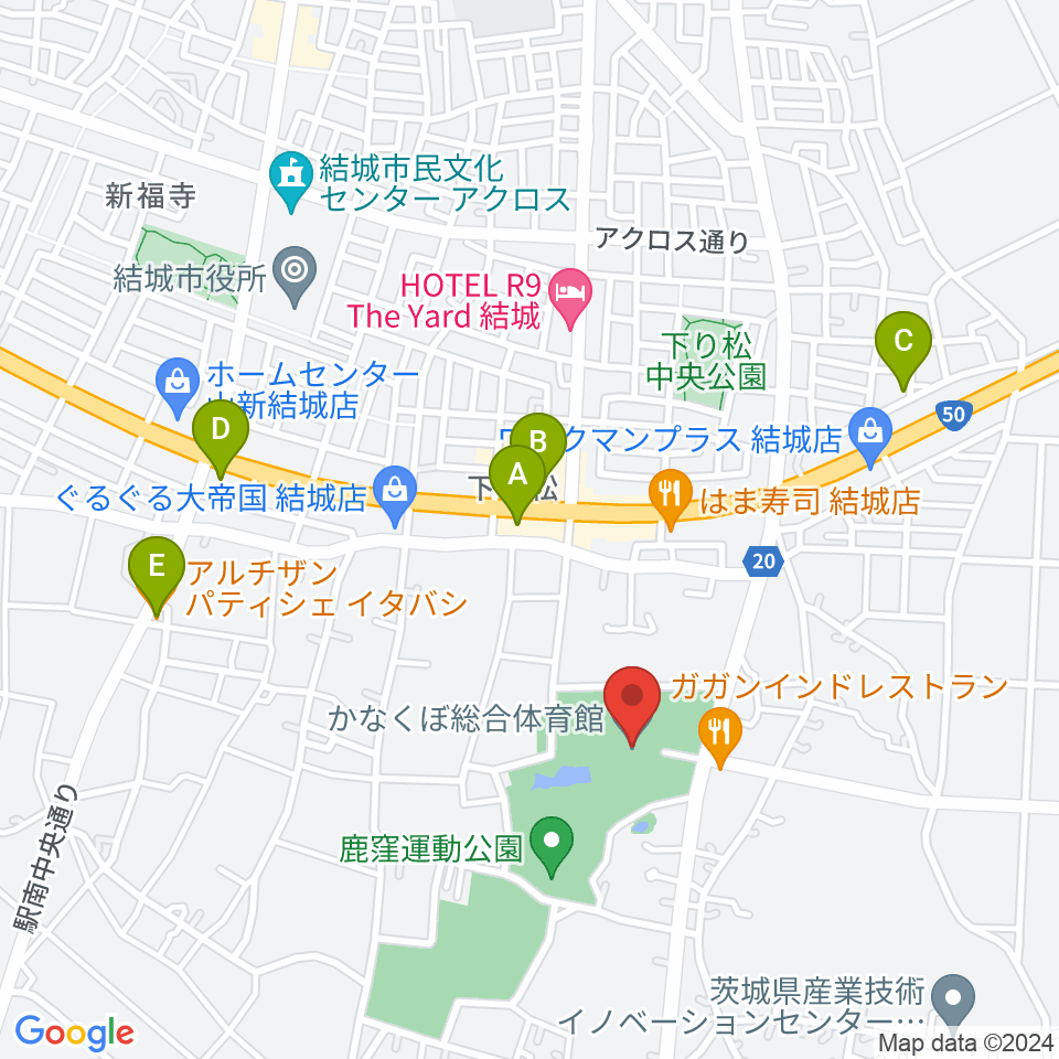 かなくぼ総合体育館周辺のカフェ一覧地図