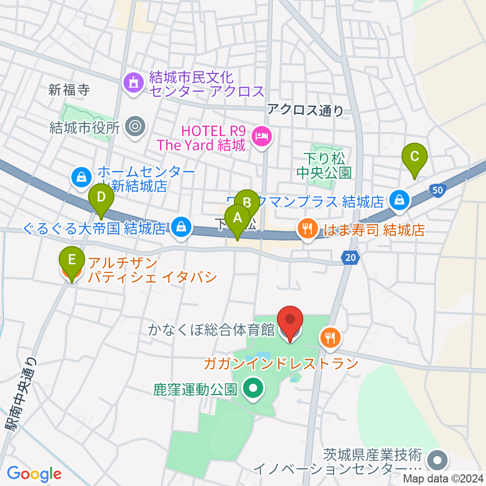 かなくぼ総合体育館周辺のカフェ一覧地図