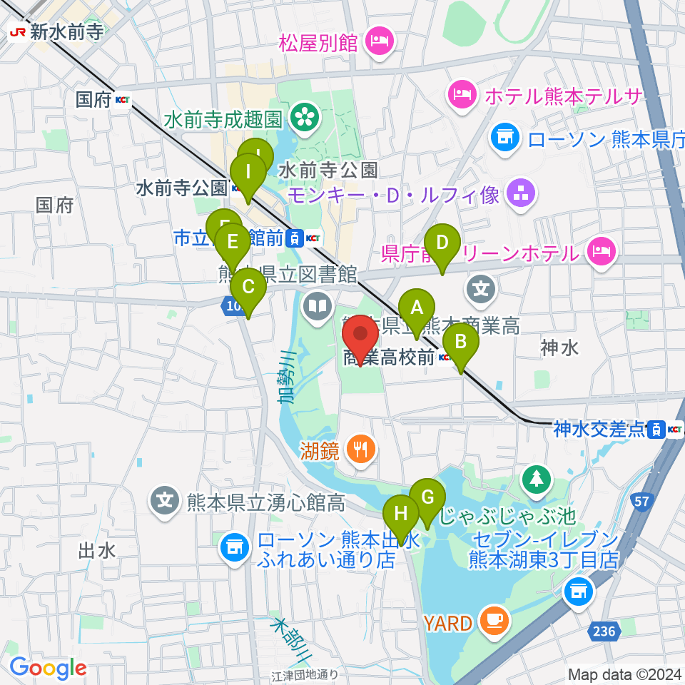 ナースパワーアリーナ周辺のカフェ一覧地図