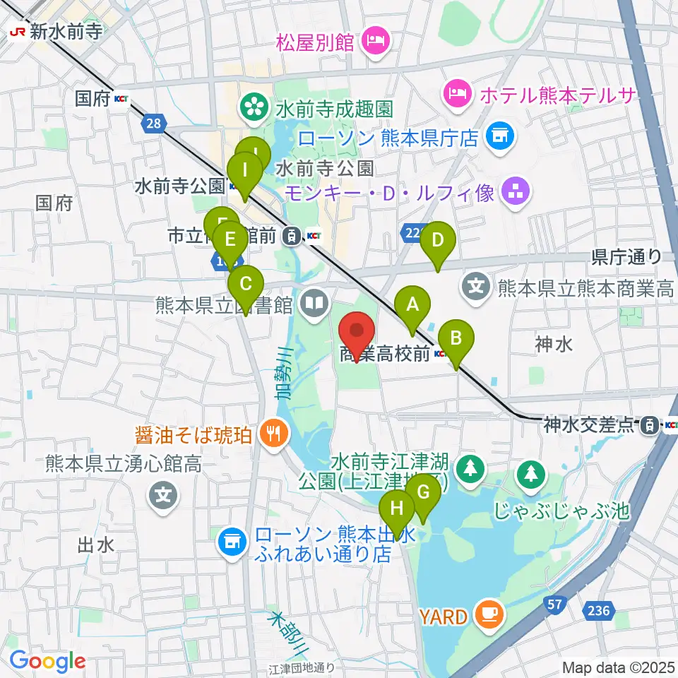 ナースパワーアリーナ周辺のカフェ一覧地図