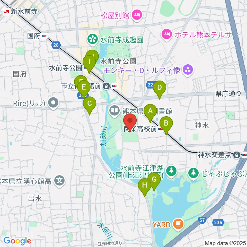 ナースパワーアリーナ周辺のカフェ一覧地図