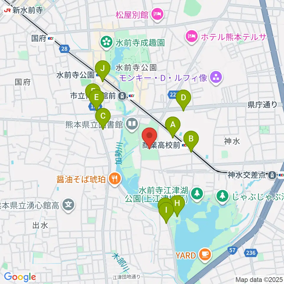 ナースパワーアリーナ周辺のカフェ一覧地図