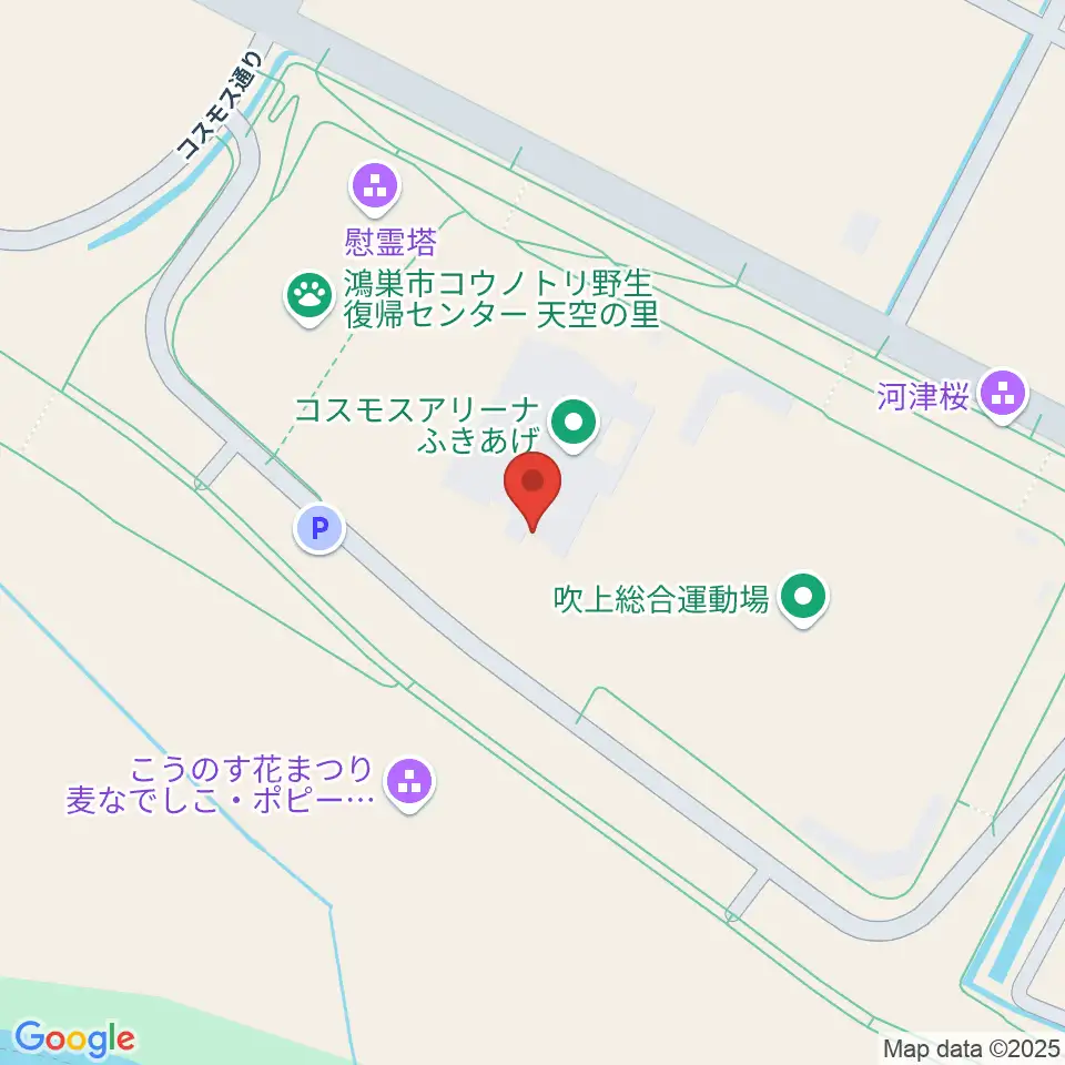 コスモスアリーナふきあげ周辺のカフェ一覧地図