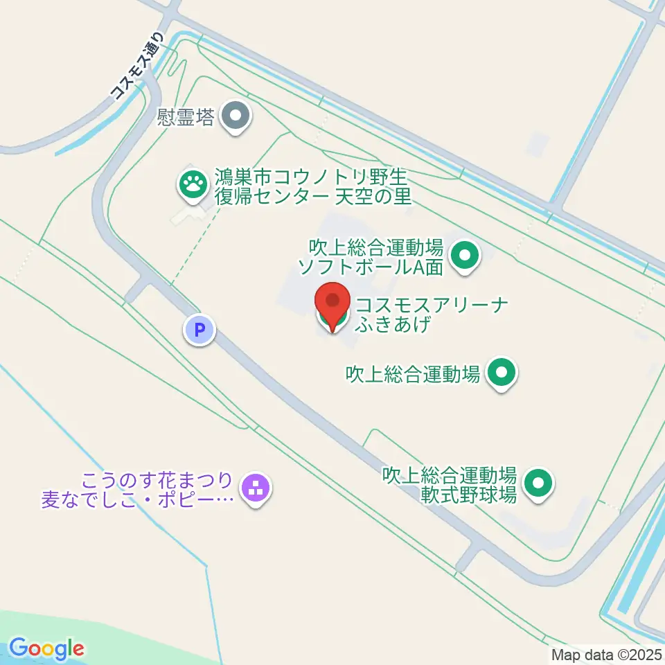 コスモスアリーナふきあげ周辺のカフェ一覧地図