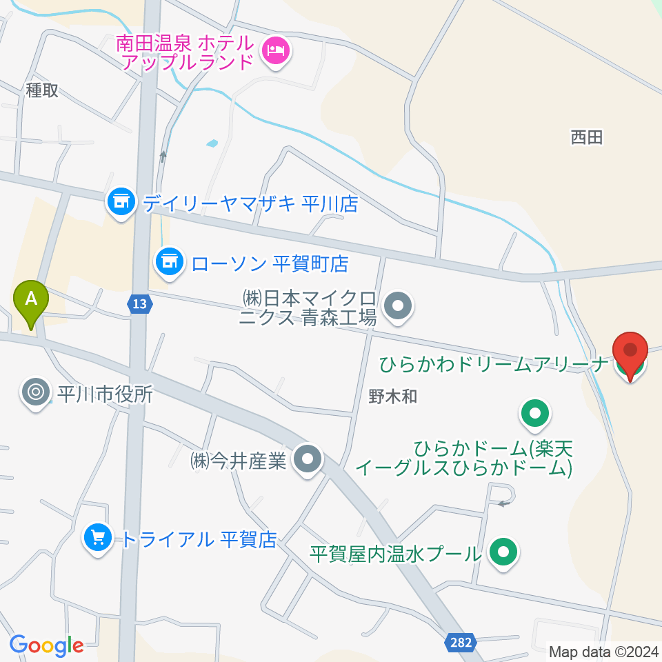 ひらかわドリームアリーナ周辺のカフェ一覧地図