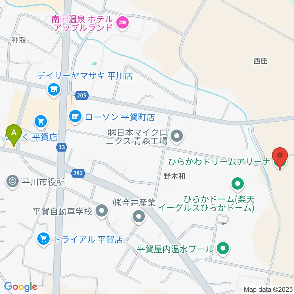 ひらかわドリームアリーナ周辺のカフェ一覧地図