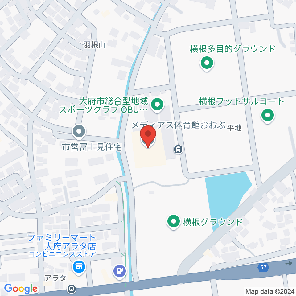 メディアス体育館おおぶ周辺のカフェ一覧地図