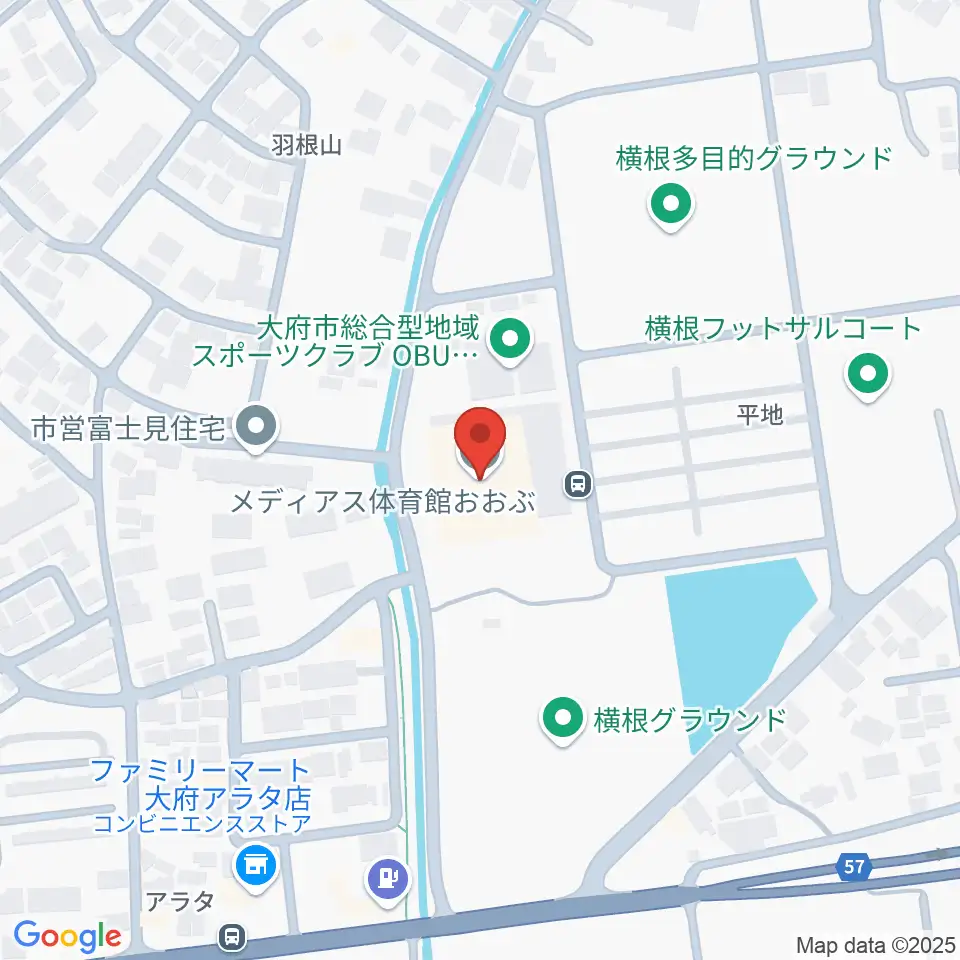 メディアス体育館おおぶ周辺のカフェ一覧地図