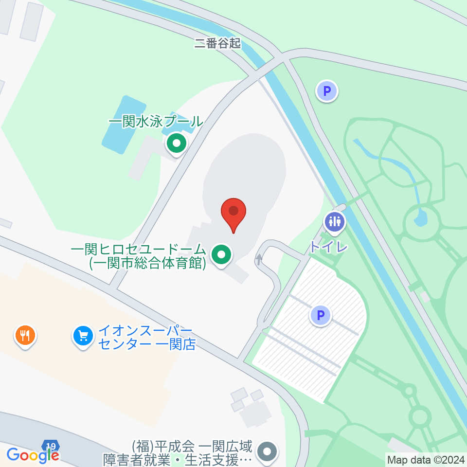 一関ヒロセユードーム周辺のカフェ一覧地図