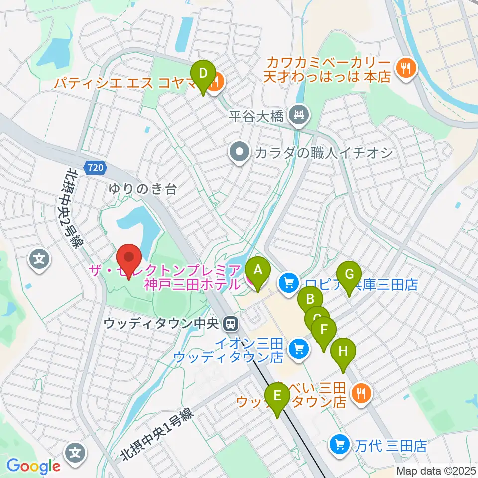 駒ケ谷運動公園体育館周辺のカフェ一覧地図