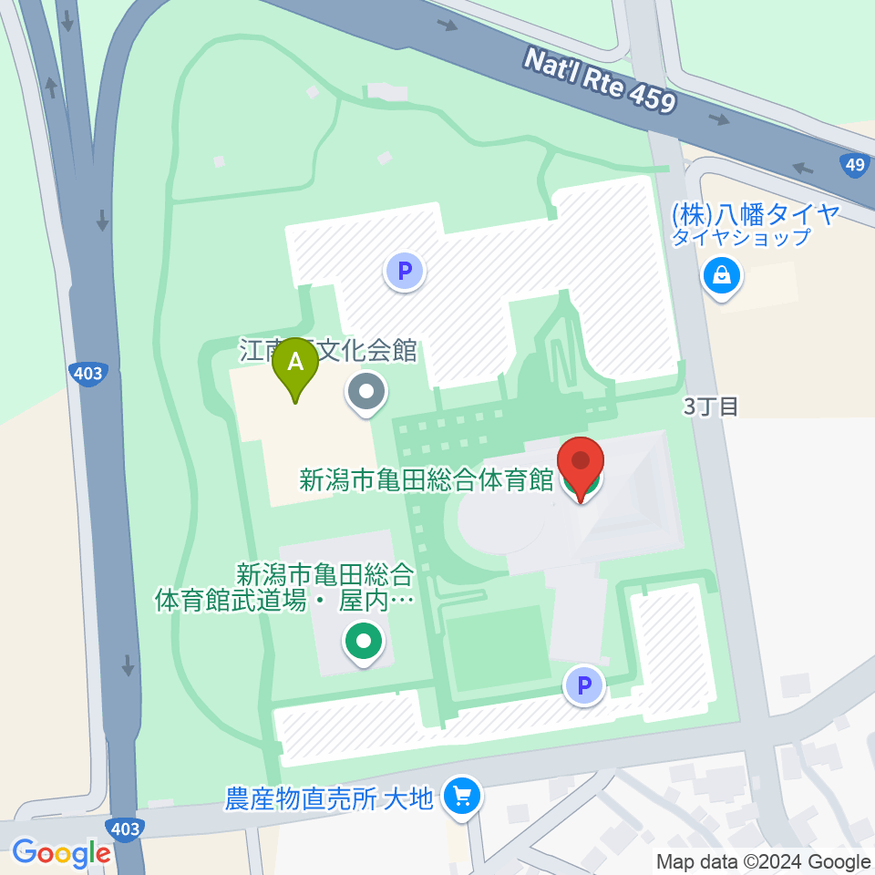 亀田総合体育館周辺のカフェ一覧地図