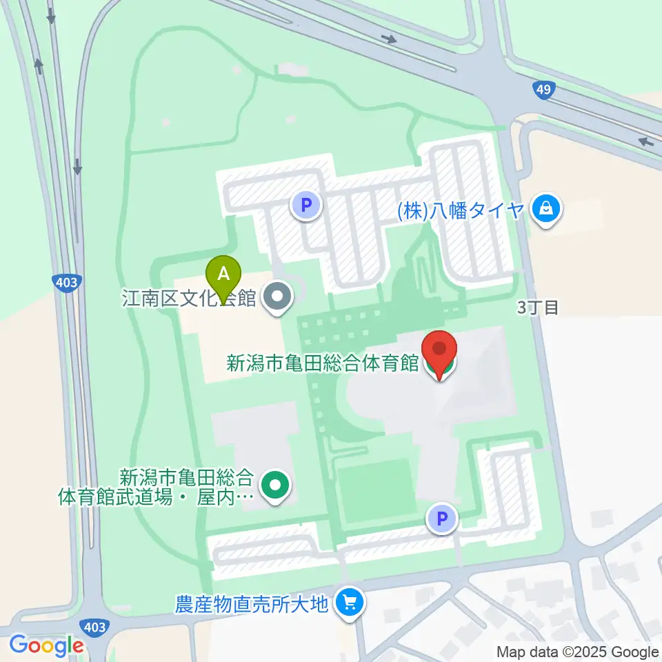 亀田総合体育館周辺のカフェ一覧地図