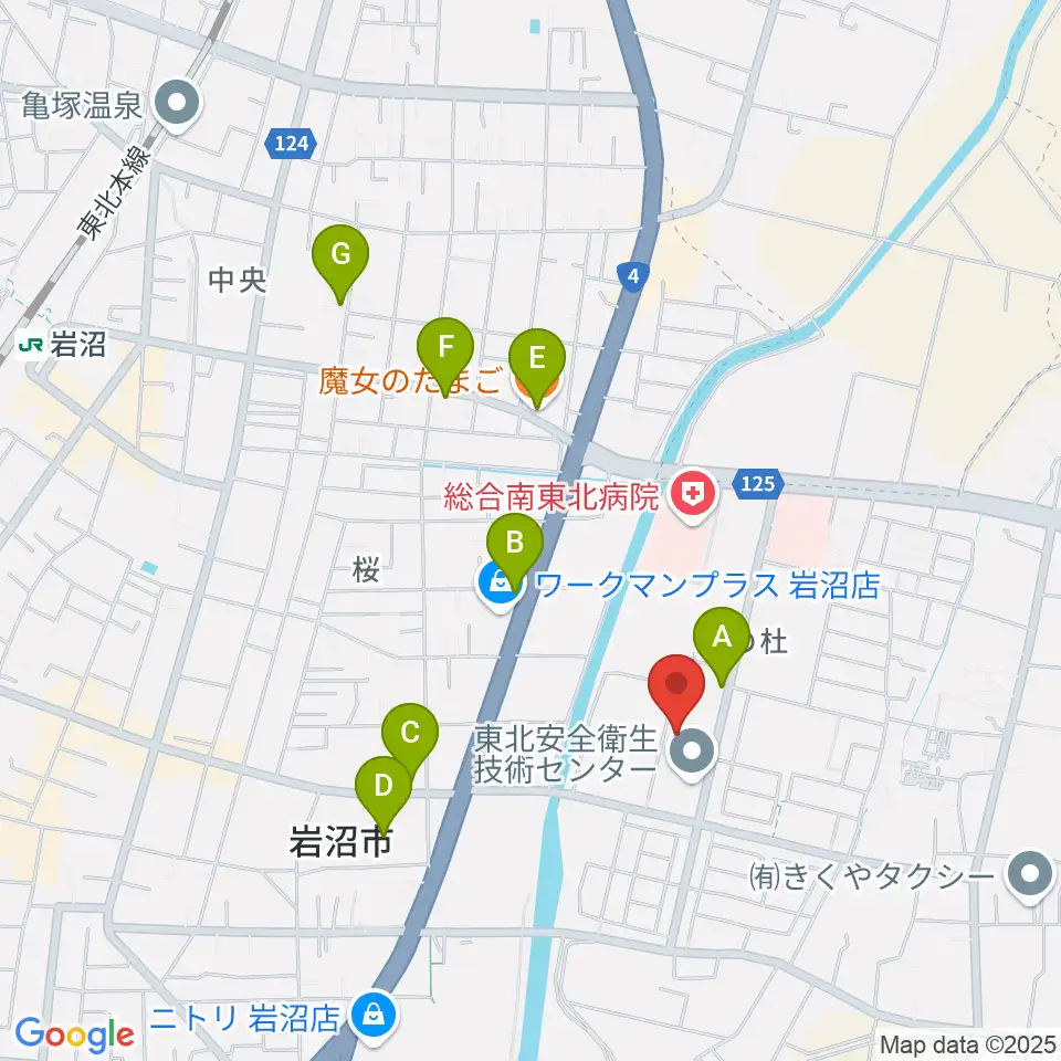 岩沼市総合体育館ビッグアリーナ周辺のカフェ一覧地図