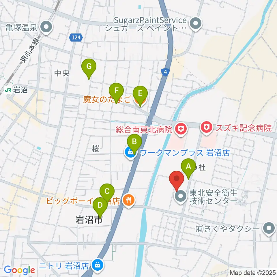 岩沼市総合体育館ビッグアリーナ周辺のカフェ一覧地図