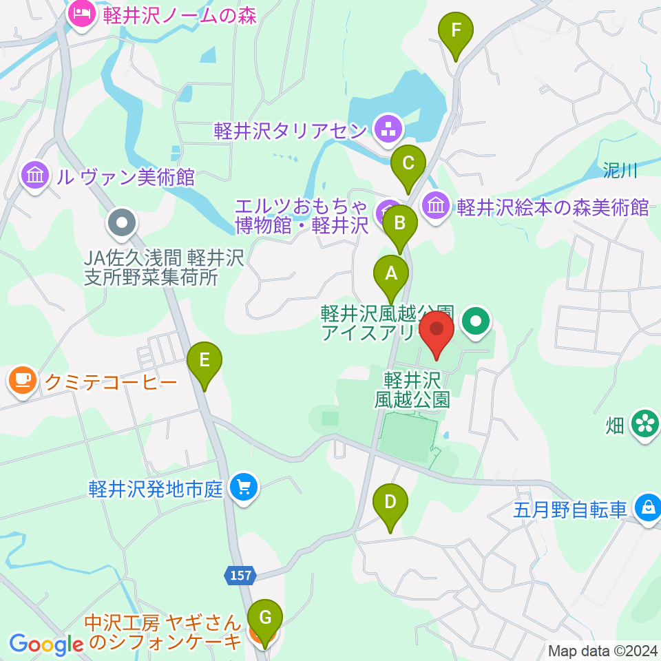 風越公園総合体育館周辺のカフェ一覧地図