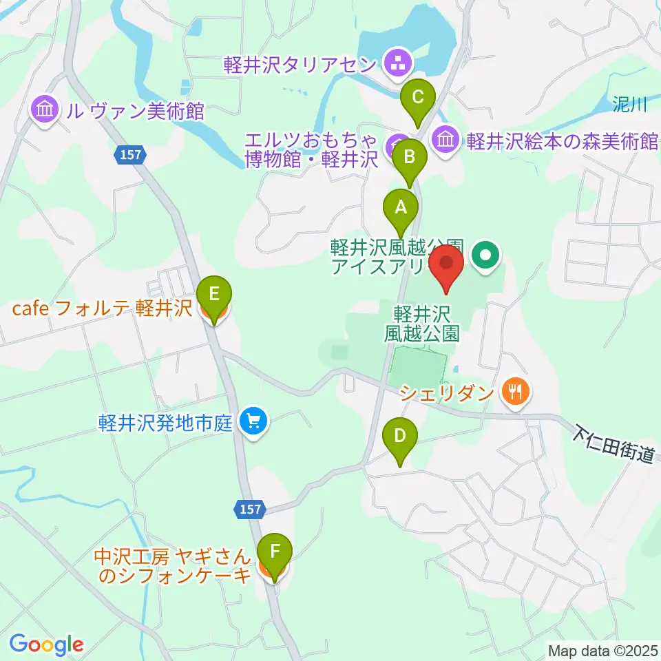風越公園総合体育館周辺のカフェ一覧地図