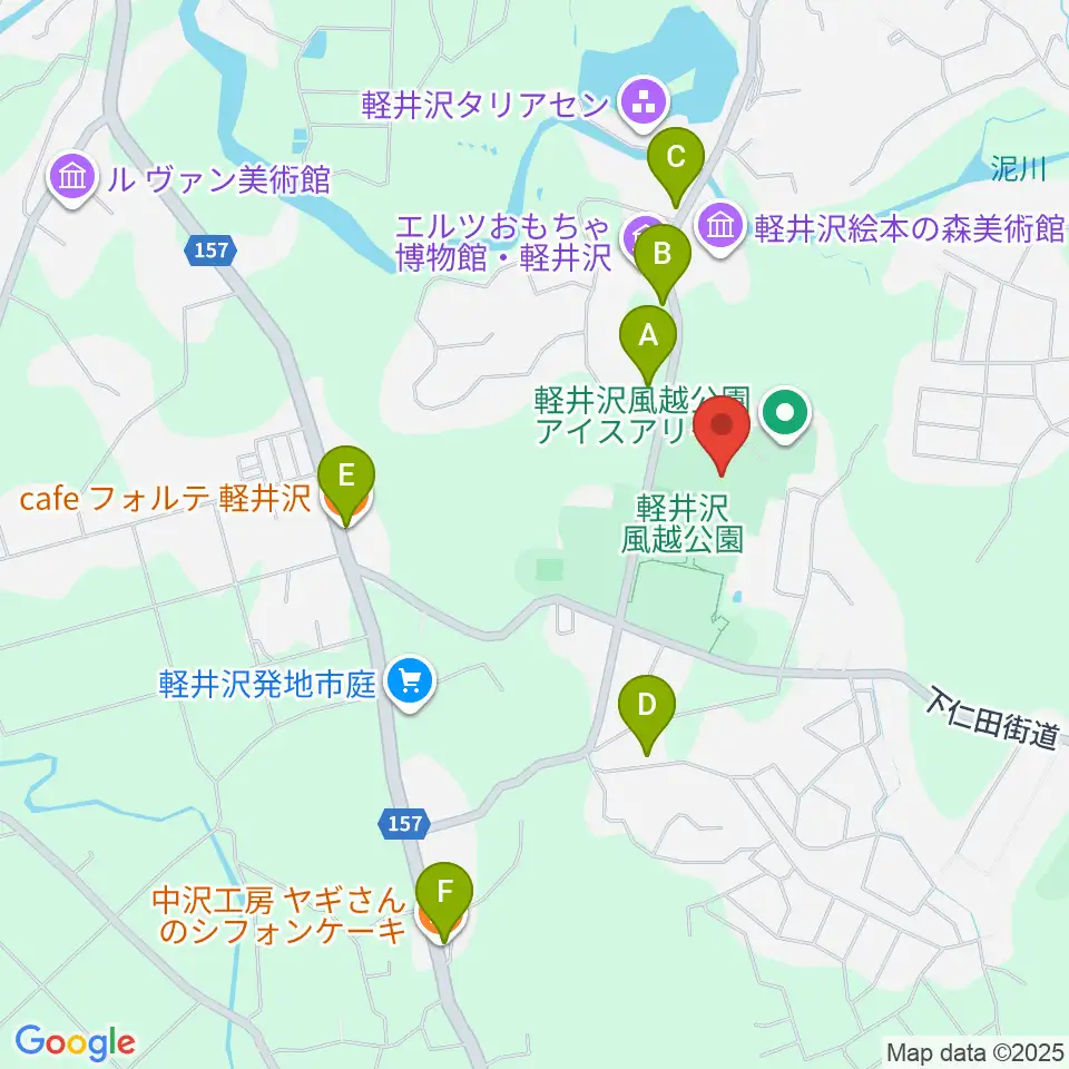 風越公園総合体育館周辺のカフェ一覧地図