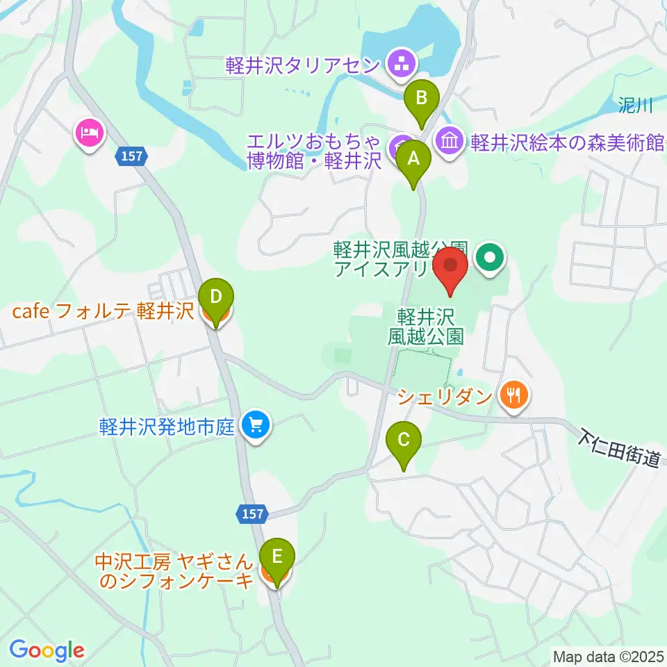 風越公園総合体育館周辺のカフェ一覧地図